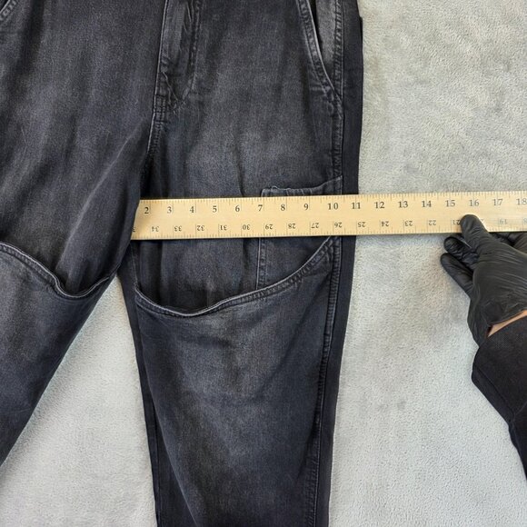 Forever 21 Premium Pants Womens Small Black Denim Jogger Carpenter Style - Picture 6 of 10
